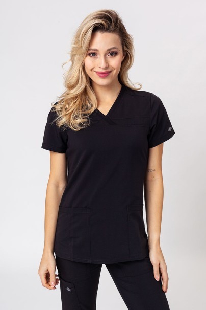 Women's Dickies Balance scrubs set (V-neck top, Mid Rise trousers) black-2