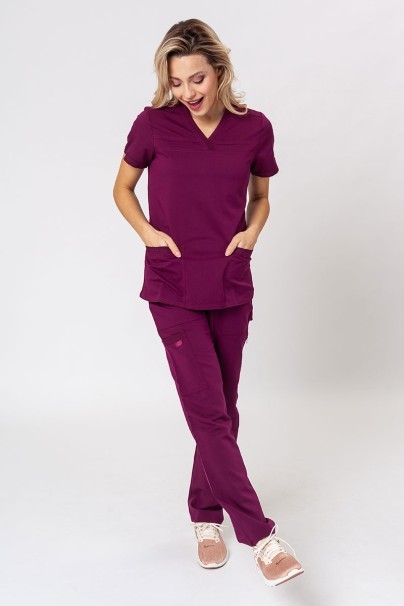 Women’s Dickies Balance V-Neck scrub top wine-5