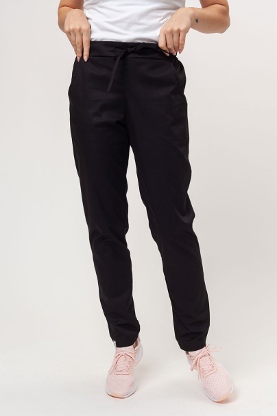 Women’s Sunrise Uniforms Basic Classic FRESH scrubs set (Light top, Regular trousers) black-6