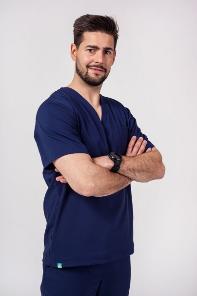 Men's Sunrise Uniforms Premium scrubs set (Dose top, Select trousers) navy-4