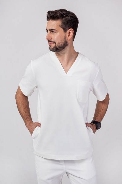 Men's Sunrise Uniforms Premium scrubs set (Dose top, Select trousers) ecru-3