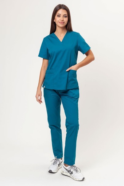 Women's Sunrise Uniforms Basic Light FRESH scrub top caribbean blue-6