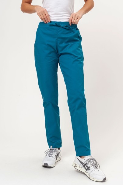 Women’s Sunrise Uniforms Basic Classic FRESH scrubs set (Light top, Regular trousers) caribbean blue-5