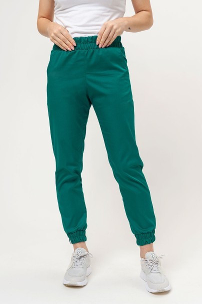 Women's Sunrise Uniforms Basic Jogger FRESH scrubs set (Light top, Easy trousers) hunter green-6