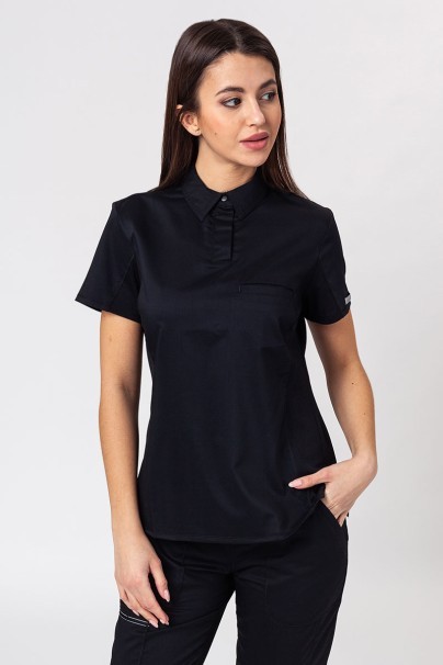 Women’s Cherokee Revolution Active Polo scrub top black-2