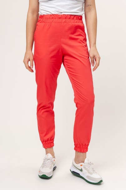 Women's Sunrise Uniforms Basic Jogger FRESH scrubs set (Light top, Easy trousers) coral-7