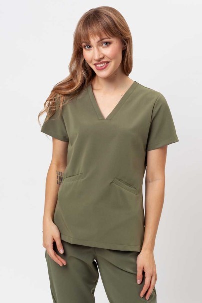 Women's Sunrise Uniforms Premium scrubs set (Aura top, Pride trousers) olive-2