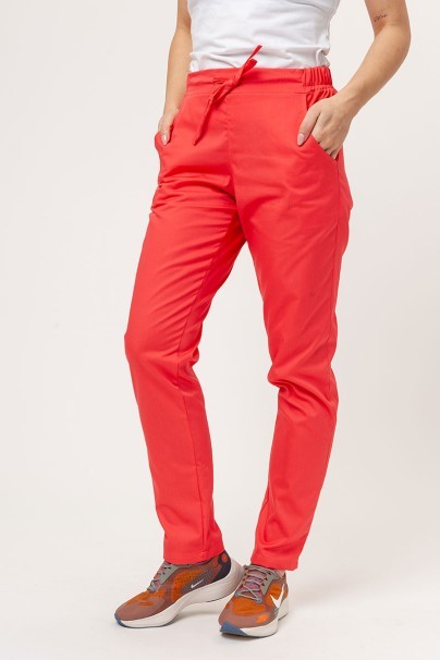 Women’s Sunrise Uniforms Basic Classic FRESH scrubs set (Light top, Regular trousers) coral-7