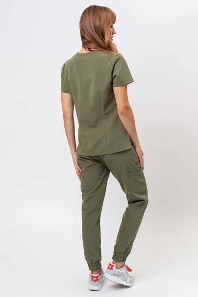 Women's Sunrise Uniforms Premium scrubs set (Aura top, Vibe jogger trousers) olive-2