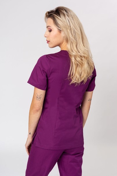 Women’s Sunrise Uniforms Basic Classic scrubs set (Light top, Regular trousers) wine-3