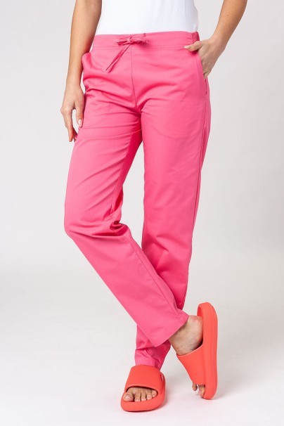 Women’s Sunrise Uniforms Basic Classic scrubs set (Light top, Regular trousers) hot pink-7