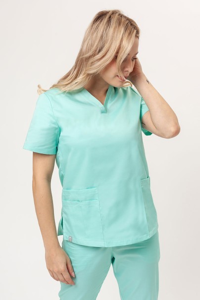 Women’s Sunrise Uniforms Basic Classic FRESH scrubs set (Light top, Regular trousers) mint-2