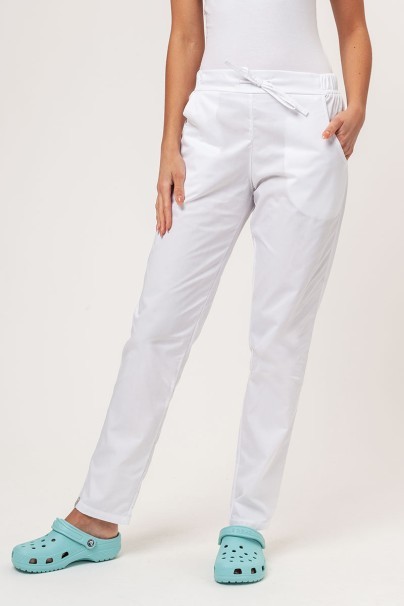 Women’s Sunrise Uniforms Basic Classic FRESH scrubs set (Light top, Regular trousers) white-6