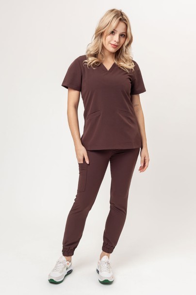 Women’s Sunrise Uniforms Premium Joy scrubs top brown-4