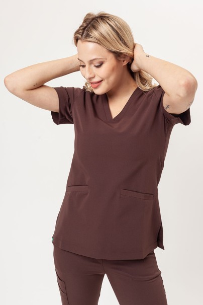Women's Sunrise Uniforms Premium scrubs set (Joy top, Chill trousers) brown-2