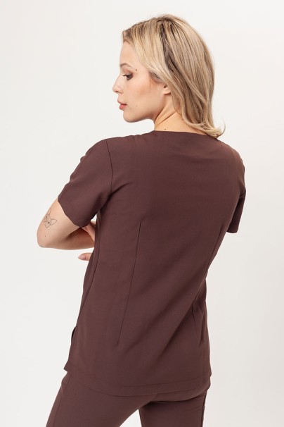 Women’s Sunrise Uniforms Premium Joy scrubs top brown-2