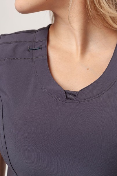 Women's Cherokee Infinity Round Neck scrub top white pewter-3