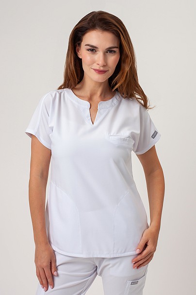 Women's Maevn Momentum Flare scrubs set white