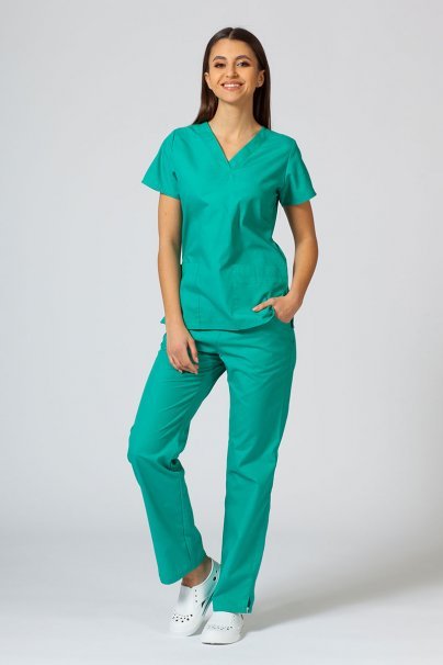 Women’s Maevn Red Panda scrub top sea green-1