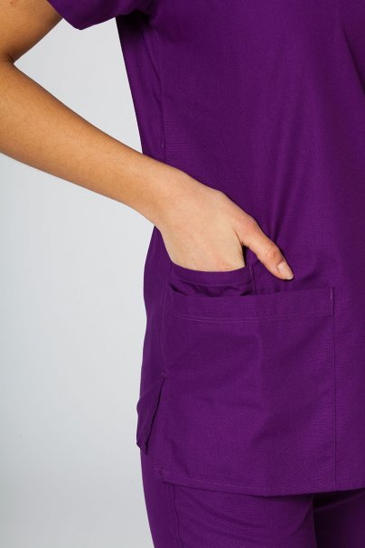 Women’s Maevn Red Panda Asymetric scrub top eggplant-4