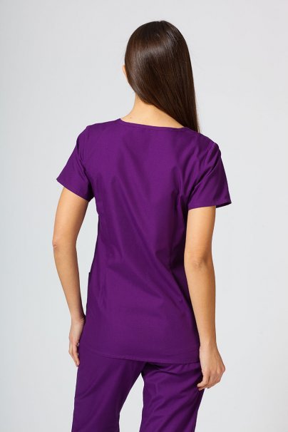 Women’s Maevn Red Panda Asymetric scrub top eggplant-3