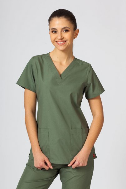 Women's Maevn Red Panda scrubs set olive-2