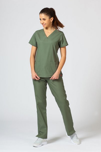 Women’s Maevn Red Panda scrub top olive-3