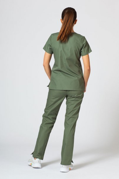 Women’s Maevn Red Panda scrub top olive-4