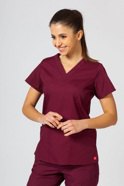 Women's Maevn Red Panda scrubs set wine-2