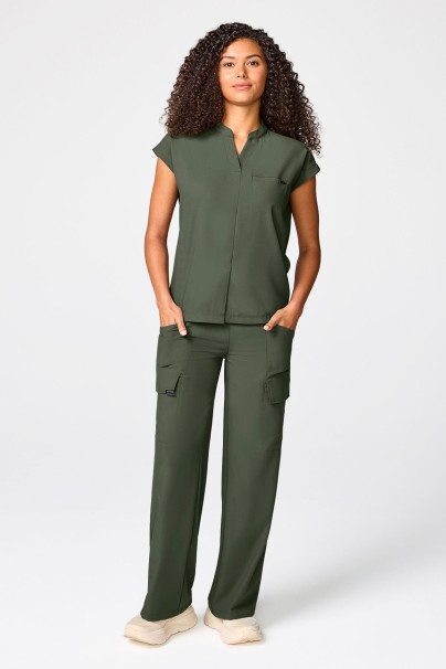 Women's Healing Hands Quest Collar scrub set olive