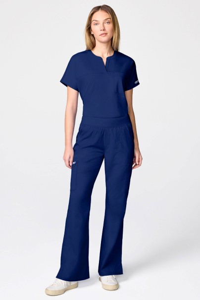 Women's Cherokee Revolution Mandarin Flared scrub set navy
