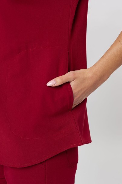 Women's Uniforms World 518GTK™ Avant scrub top burgundy (magnetic clips)-3