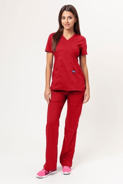 Women’s Cherokee Revolution Mock scrub top red-5