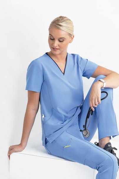 Women’s Maevn Matrix Impulse Stylish scrub top ceil blue-8