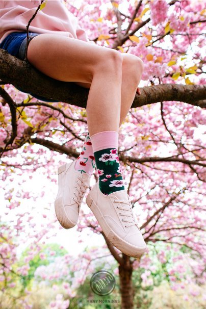 Cherry Blossom COLOURFUL SOCKS – MANY MORNINGS-1