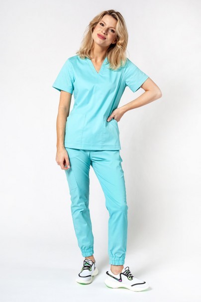 Women’s Sunrise Uniforms Active Bloom scrub top aqua-4