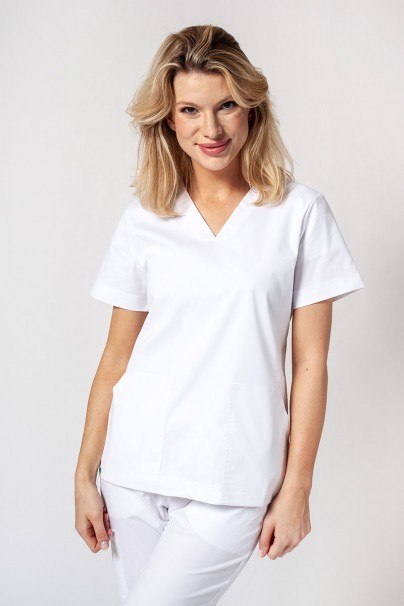 Women's Sunrise Uniforms Active III scrubs set (Bloom top, Air trousers) white-2