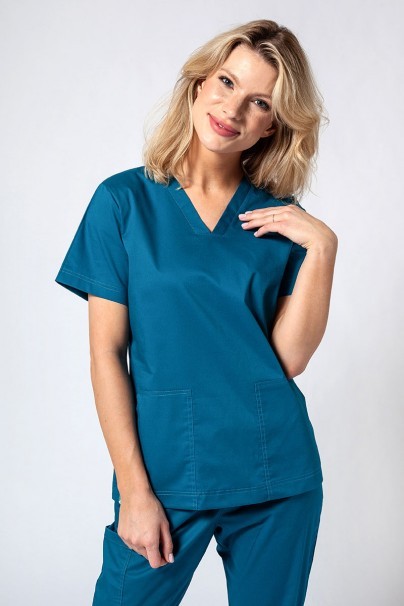 Women's Sunrise Uniforms Active III scrubs set (Bloom top, Air trousers) caribbean blue-2