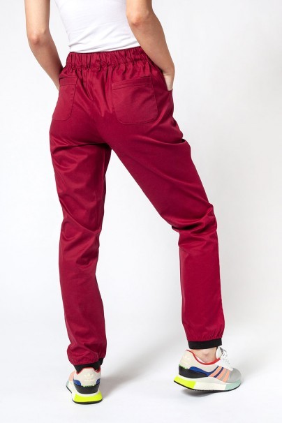 Women's Sunrise Uniforms Active Loose scrub trousers wine-1