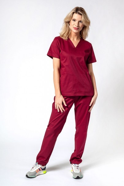 Women's Sunrise Uniforms Active Loose scrub trousers wine-6