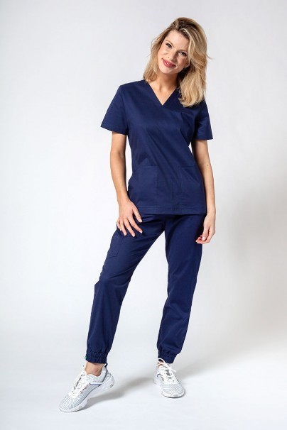 Women’s Sunrise Uniforms Active Bloom scrub top navy-4