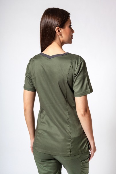 Women’s Maevn Matrix Contrast scrub top olive-2