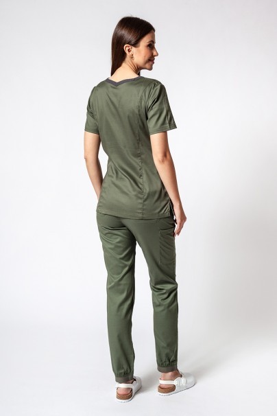 Women's Maevn Matrix Contrast scrubs set olive-3
