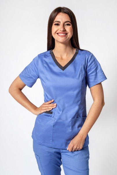 Women's Maevn Matrix Contrast scrubs set ceil blue-2