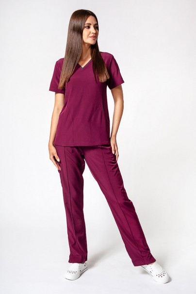 Women’s Maevn Matrix Impulse Stylish scrub top wine-5