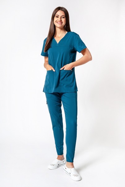 Women’s Adar Uniforms Sweetheart scrub top caribbean blue-4