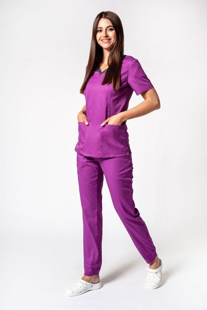 Women’s Maevn Matrix Contrast scrub top dahlia-6