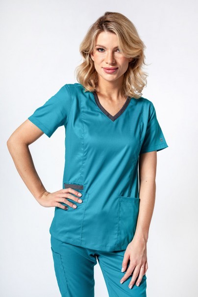 Women's Maevn Matrix Contrast scrubs set teal blue-3