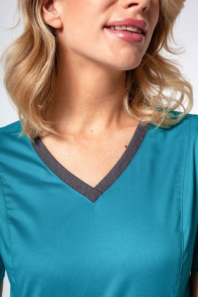 Women’s Maevn Matrix Contrast scrub top teal blue-5