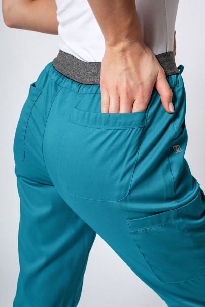 Women's Maevn Matrix Semi-jogger scrub trousers teal blue-6